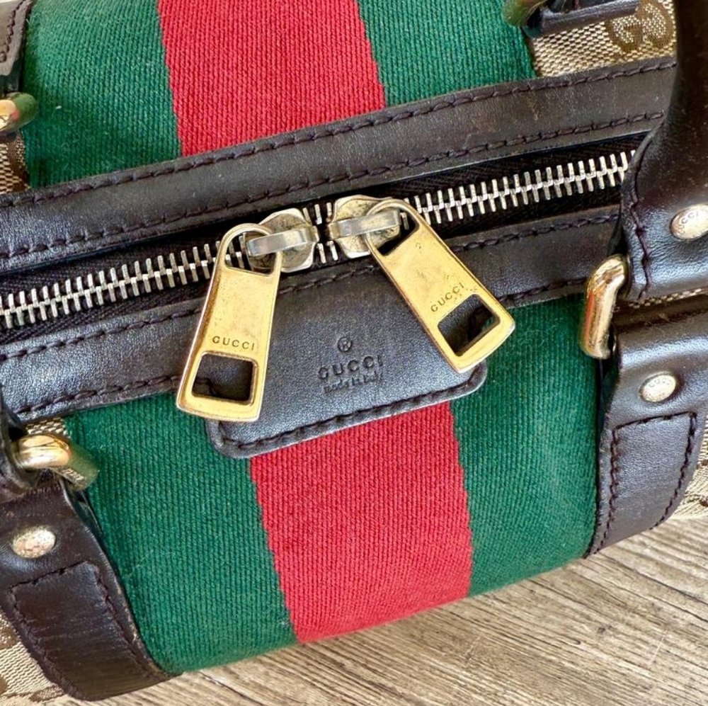 Authentic Gucci Web Boston Bag - Picture 3 of 14